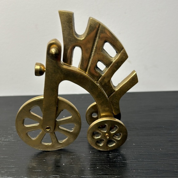 Vintage Solid Brass Hell on Wheels Tricycle   Heavy Paperweight Rare - Picture 4 of 11